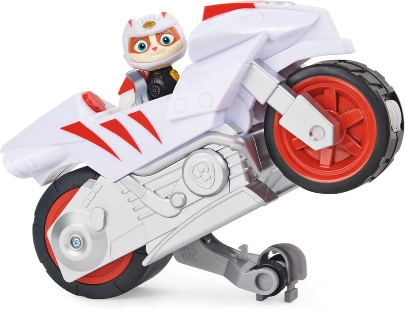 Paw Patrol Moto Pups - Wildcat Figur mit Rückzugmotor mit Wheelie-Funktion - Spielzeugauto