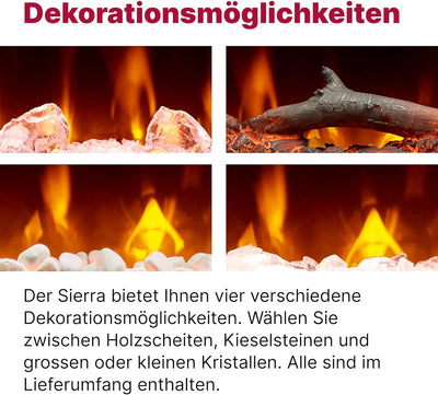 DIMPLEX - Sierra 48" - Elektrokamin - Schwarz, M - Patentierter Optiflame Flammeneffekt - Knisternde