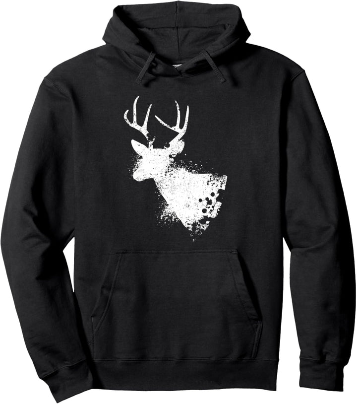 Tiermotiv Silhouette | Jägerin Jäger | Rothirsch Hirsch Pullover Hoodie