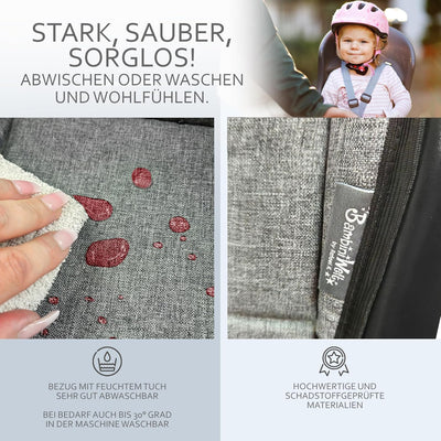 BAMBINIWELT Ersatzbezug Sitzkissen Bezug Auflage für Fahrradsitz kompatibel mit Römer Jockey Sterne