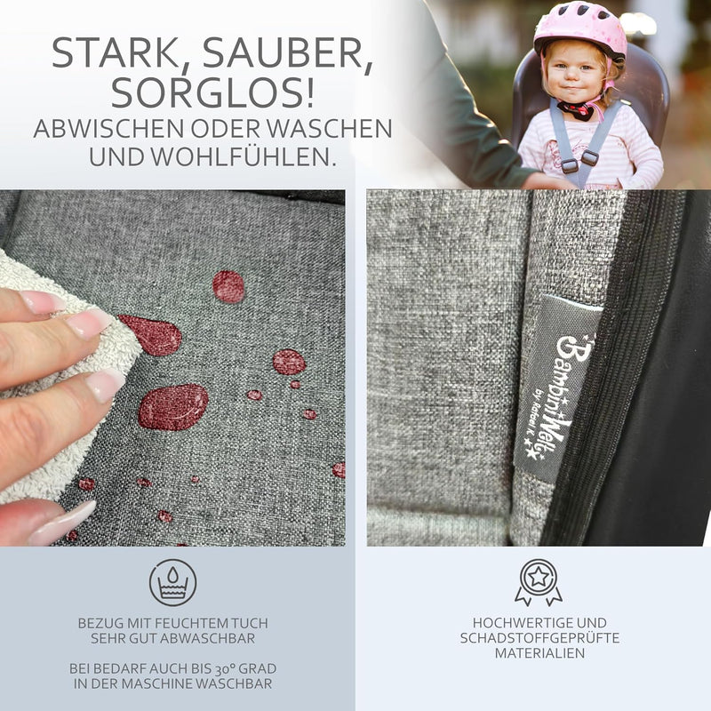 BAMBINIWELT Ersatzbezug Sitzkissen Bezug Auflage für Fahrradsitz kompatibel mit Römer Jockey Sterne