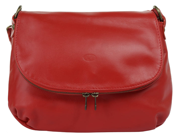 piké Umhängetasche echt Leder Damen - 015805 Rot, Rot