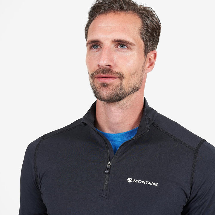Montane Dart Thermo Zip Neck Mens Base Layer Top M Schwarz, M Schwarz