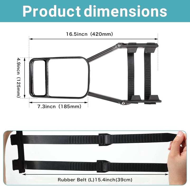 TOTMOX Anhänger-Abschleppspiegel, 1 Stück, verstellbarer Verlängerungsspiegel für Autoanhänger, Wohn