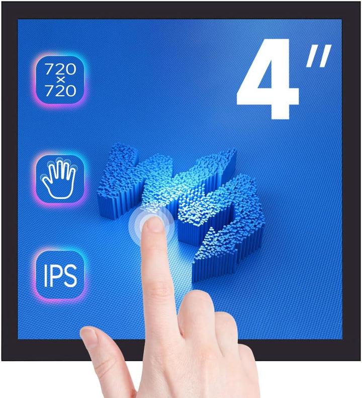 Waveshare 4inch Square Capacitive Touch Screen LCD (C) for Raspberry Pi 720×720 DPI IPS Toughened Gl