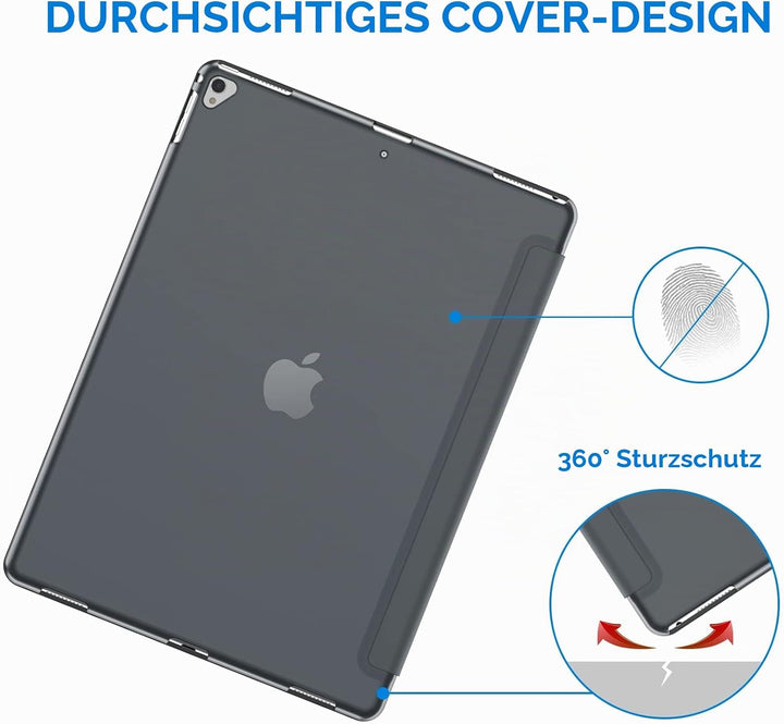 JETech Hülle für iPad Pro 12,9 (1. und 2. Generation, Modell 2015 und 2017), Schutzhülle mit Auto Sc