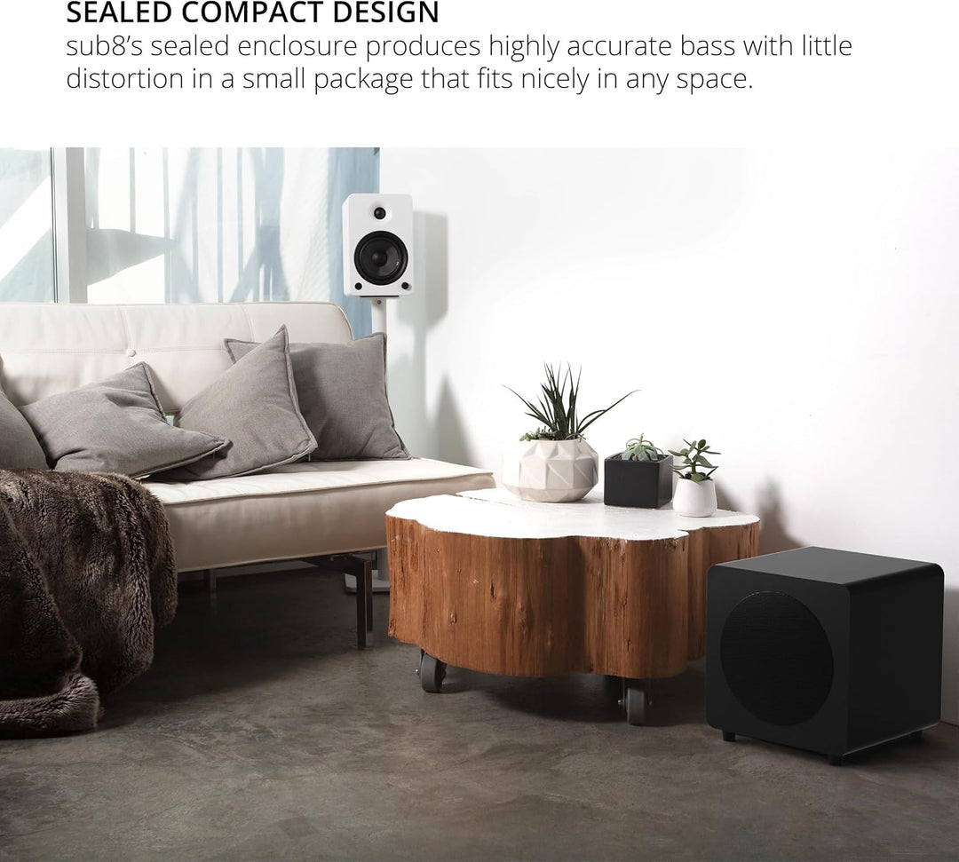 Kanto SUB8VMB 8" 300W Sealed Powered Subwoofer | Matte Black