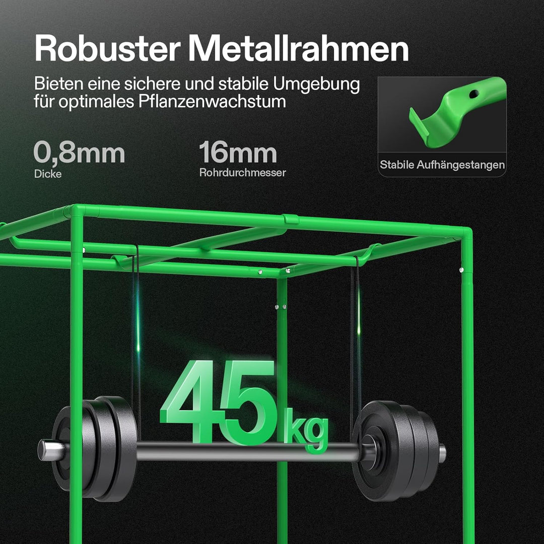 VIVOSUN Growzelt 60x60x90cm Grow Tent aus hochreflektierendes Mylar mit Sichtfenster und Bodenwanne
