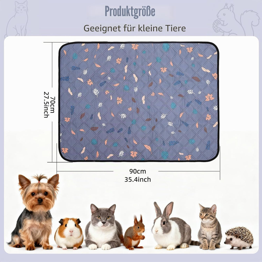 2 Stück PIPI Pads 90x70cm für Meerschweinchen, wasserdichte &amp; rutschfeste Unterlage mit 4 Lagen, sup