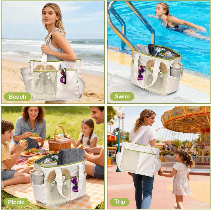 Odoland Kühltasche 26L Faltbar, Auslaufsicher Isoliertasche mit Kühlfach & Staufach, 2 in 1 Wasserdi