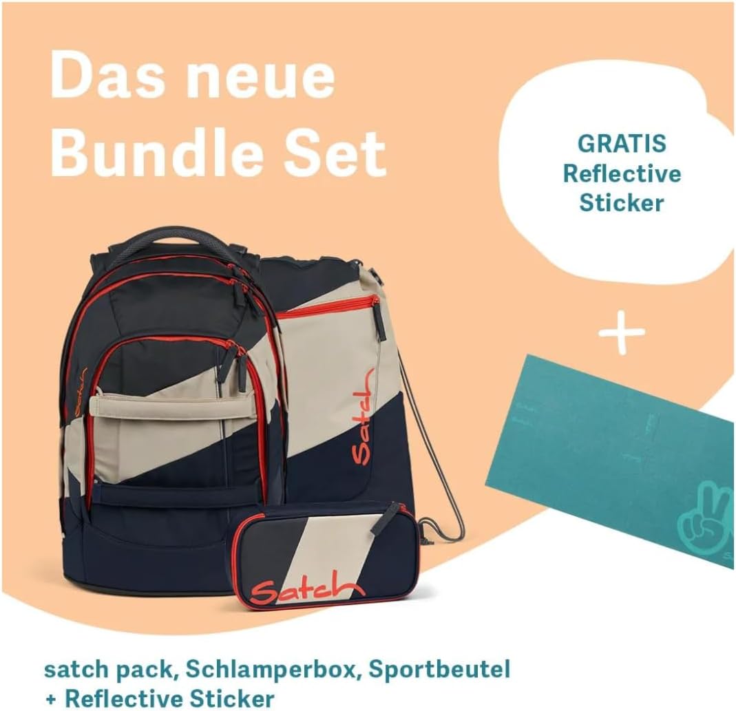 Satch Pack Bundle ab 5. Klasse ergonomisch 4-teilig 30L Stauraum standfest Organisationstalent Cliff