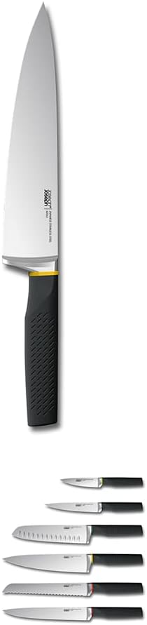 Joseph Joseph 10125 Lockblock Messerblock mit Kindersicherung inklusive 6 Messer, Edelstahl 14 x 14