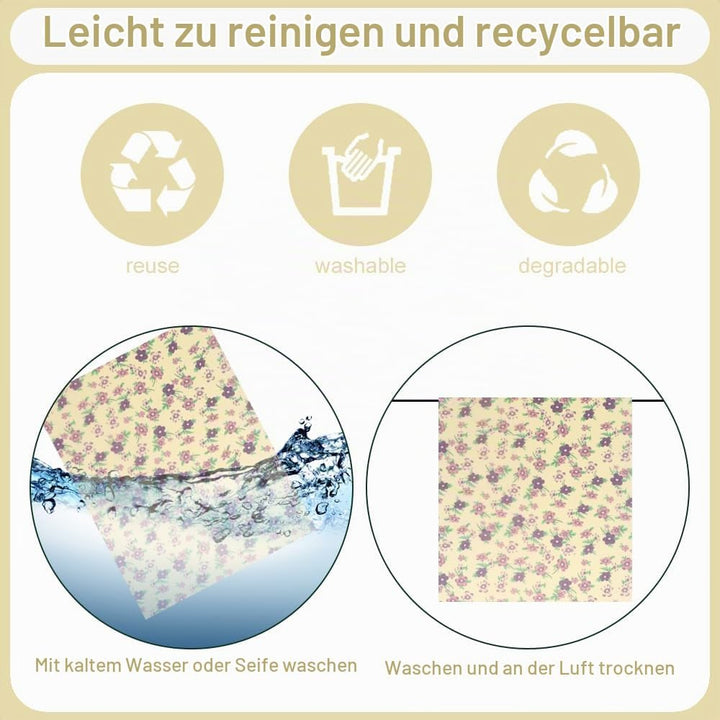 1 Rolle Bienenwachstücher, Wachspapier für Lebensmittel, Wiederverwendbare Bienenwachstücher zum Ein