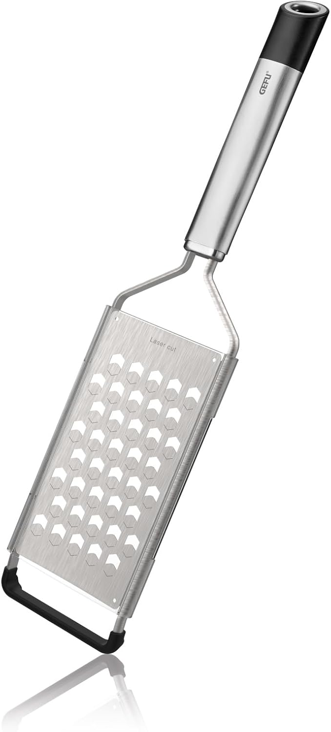 GEFU PRIMELINE Grobreibe 34,9cm | Diamond Laser Cut Edelstahl | Antirutschfuss & Schutzkappe | Ergon