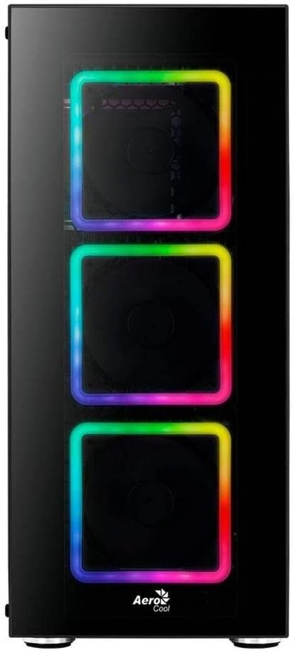 AeroCool TORPRO - PC-Gehäuse, E-ATX, Gehärtetes Glas, 4 Lüfter RGB 14cm schwarz única Schwarz TORPRO