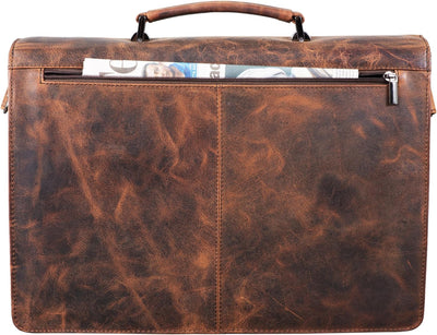 STILORD 'Angelo' Vintage Aktentasche Echtleder mit 15.6 Zoll Laptop-Fach Grosse Businesstasche mit Z