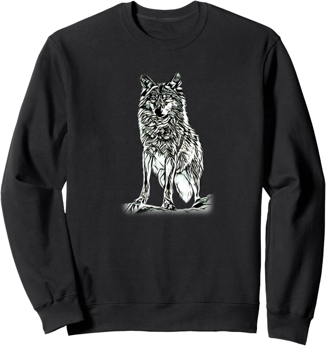 Wolf Motiv Mond Wölfe Sweatshirt