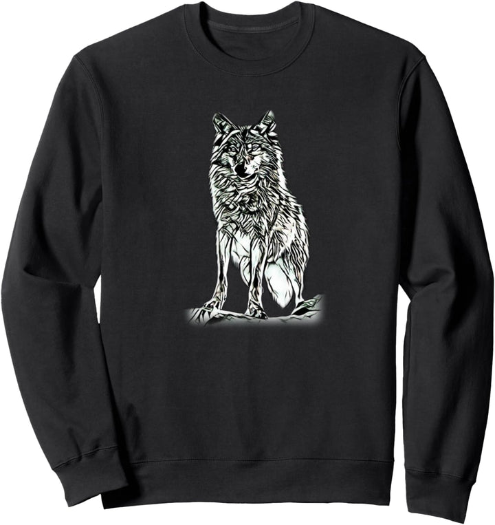Wolf Motiv Mond Wölfe Sweatshirt