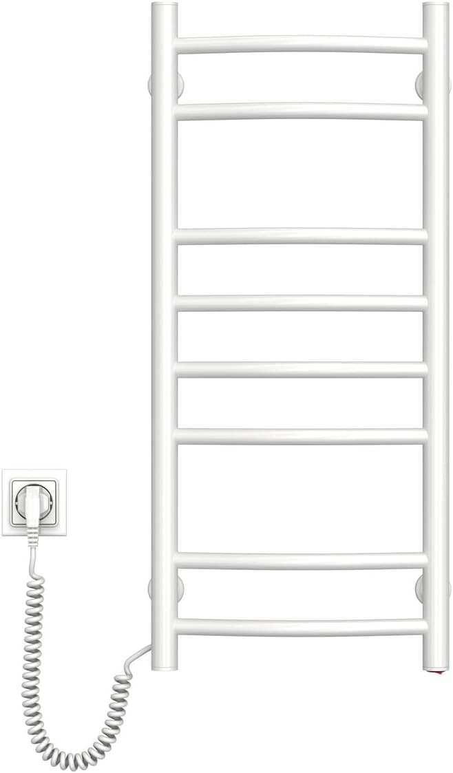 NAVIN Elektrischer Handtuchtrockner Camellia 360х800 mit Druckknopf – Weiss, energiesparend, langleb