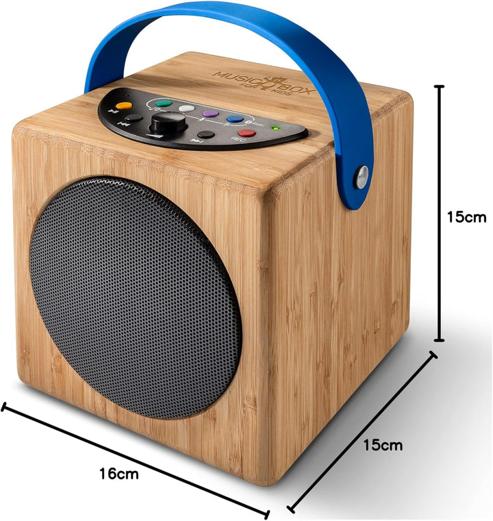 KidzAudio Music Box for Kids - Tragbarer -Lautsprecher für Kinder mit Wiedergabe von USB-Stick oder