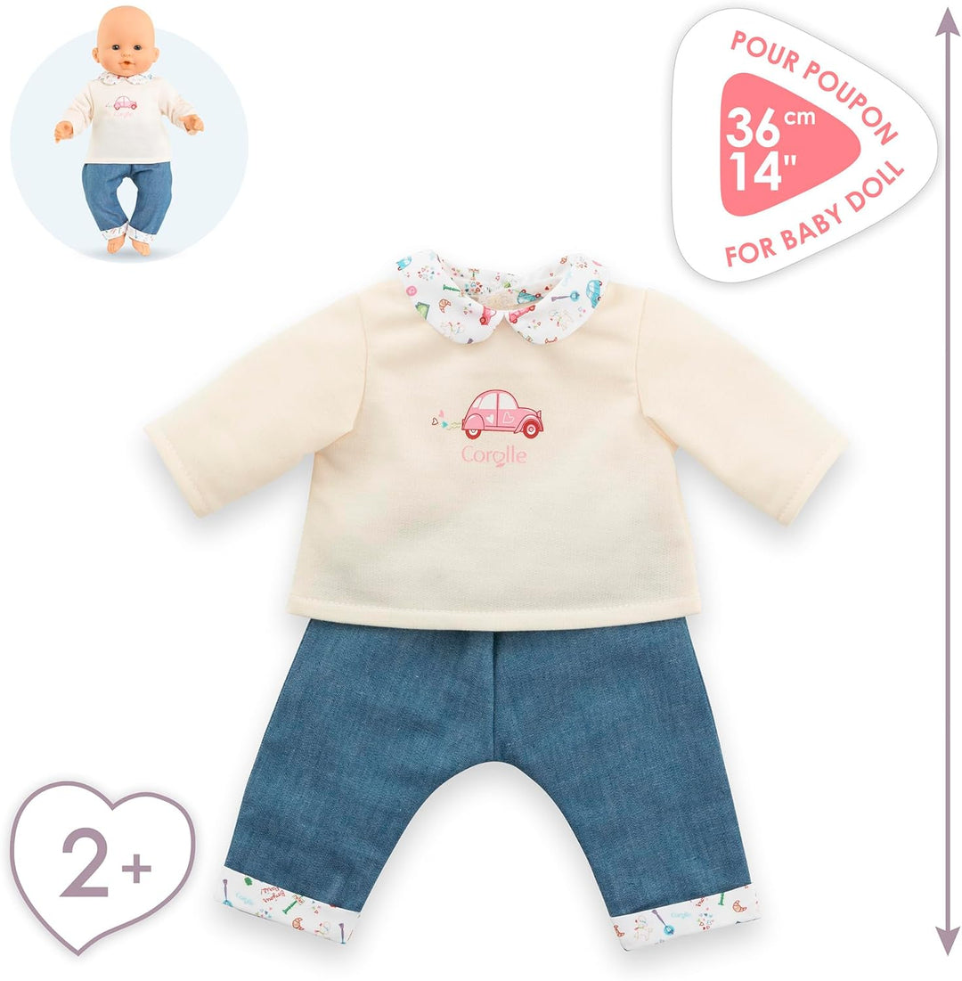 Corolle Mon Grand Poupon Hose und Top, Paris, für alle 36 cm Babypuppen, ab 2 Jahren