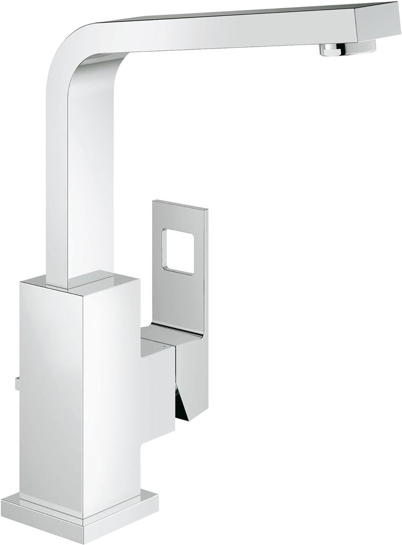 GROHE Eurocube - Einhand- Waschtischarmatur (wassersparend, hoher Auslauf, mit Zugstange), chrom, 23