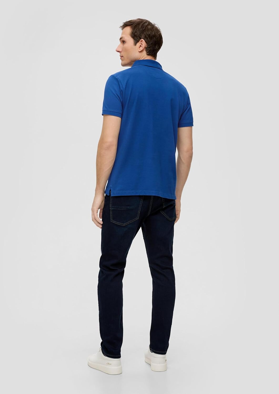 s.Oliver Piqué-Poloshirt mit Kontrastdetails und Logo Westlich S Blau, Westlich S Blau