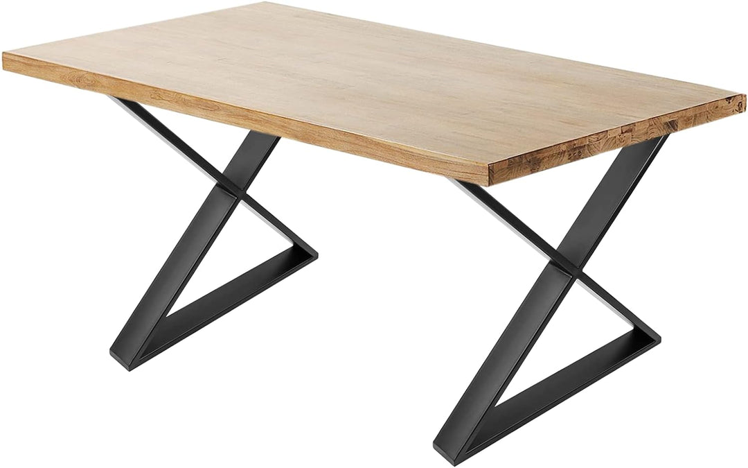 PrimeMatik - Tischbeine in 'X' aus Stahl 680 x 80 x 710 mm 2-Pack mit horizontaler Basis