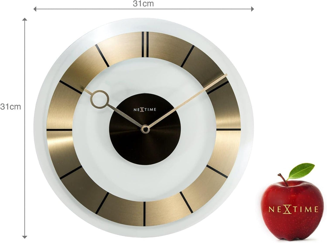 Nextime 2790GO1 Wanduhren, Metall und Kunststoff, Goldfarben, Ø 31 cm