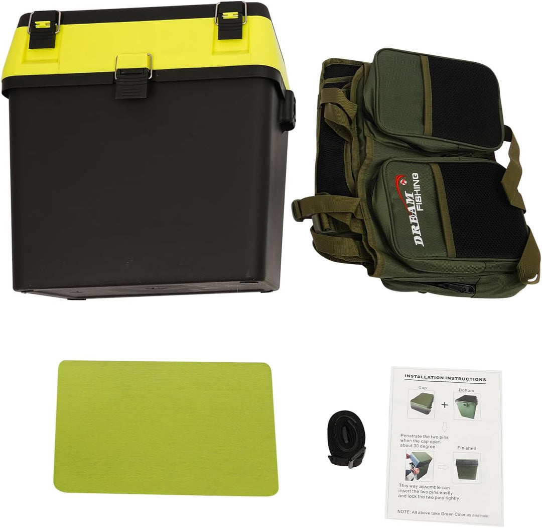 37.5x33.5x20.5cm Angelrucksack Angeltasche Angelbox Angelkoffer (Schwarz) | Wasserabweisend Aufbewah
