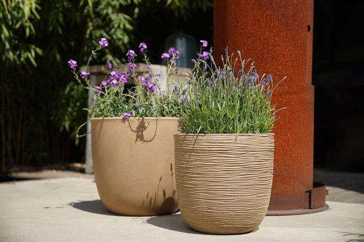 Capi Europe - Blumentopf Kugel Rib NL - 43x41 - Dunkelgrau - Öffnung Ø35 - Blumentopf für den Innen-