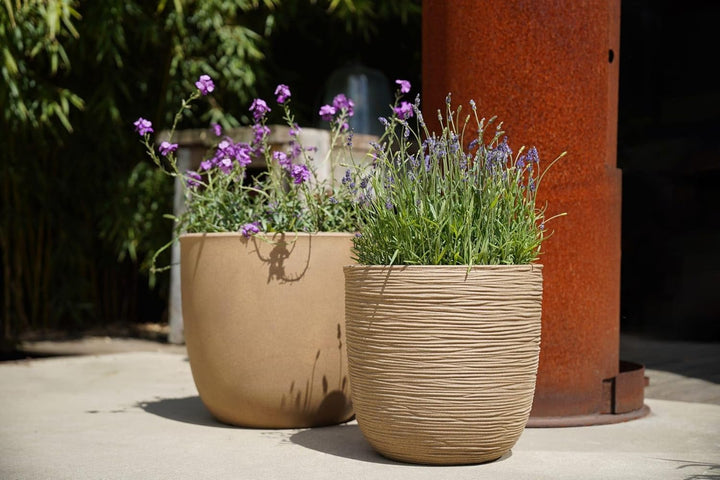 Capi Europe - Blumentopf Kugel Rib NL - 43x41 - Anthrazit - Öffnung Ø35 - Blumentopf für den Innen-