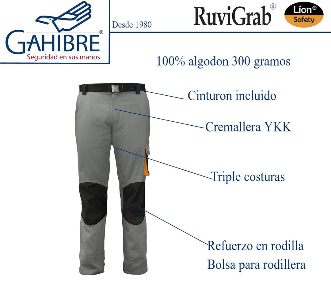 Gahibre Hose aus 100% Baumwolle, 300 g, mit mehreren Taschen