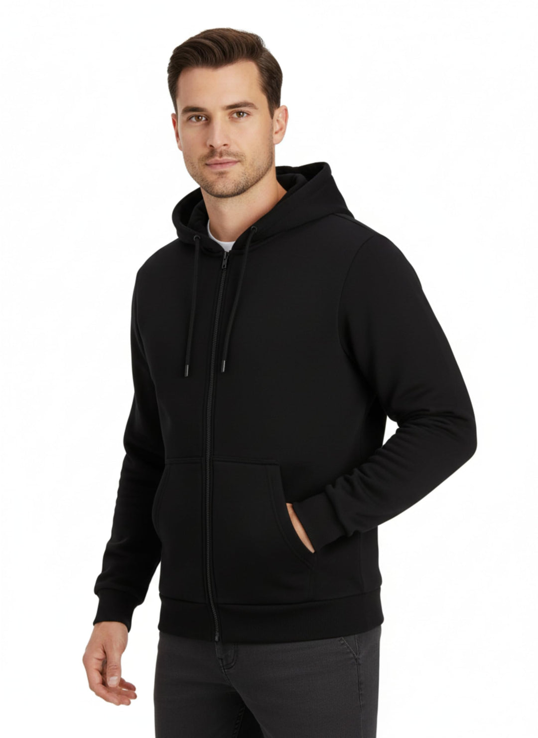 JACK &amp; JONES Jungen Jjebradley Zip Hood Noos Veste Sweat-Shirt M Black (Schwarz), M Black (Schwarz)