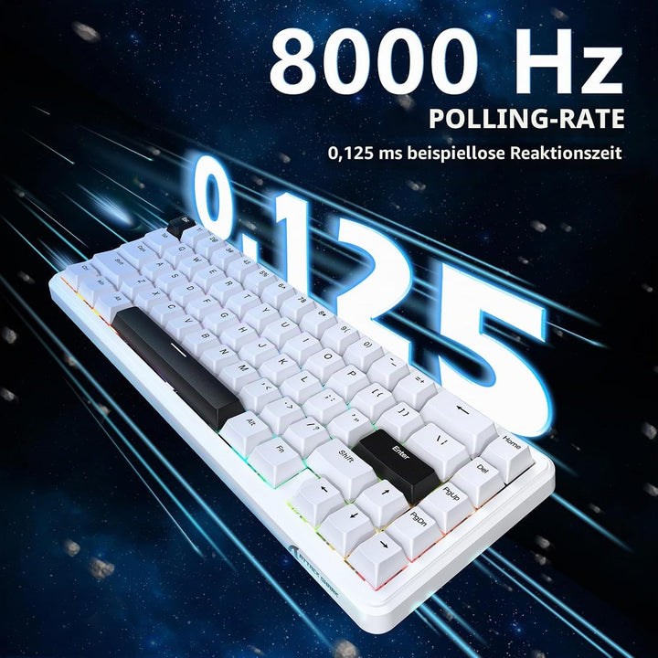 ATTACK SHARK Gaming-Tastatur &amp; -Maus-Set, X65 HE Kabelgebundene Magnettastatur und R1 Kabellose 59g