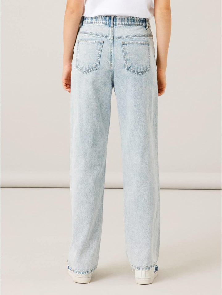 NAME IT Mädchen Nlftoneizza DNM Hw Straight Pant Noos Jeanshose, Light Blue