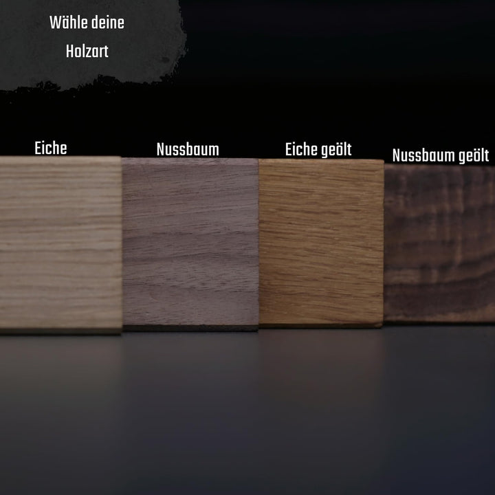 WaveB4 Dartpfeil Halter personalisiert aus Holz mit Gravur – handgemacht aus Eiche oder Nussbaum | D