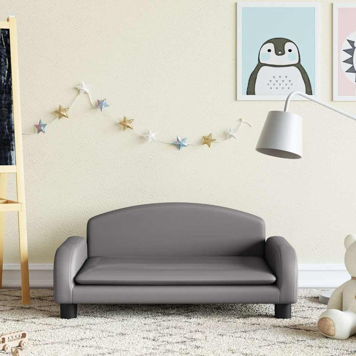 vidaXL Kindersofa Grau 70x45x30 cm Kunstleder 70 x 45 x 30 cm Grau, 70 x 45 x 30 cm Grau