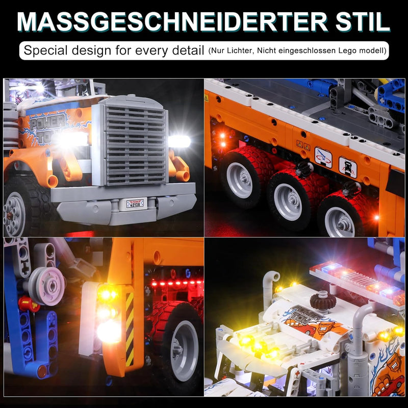 cooldac Led Beleuchtungsset für Lego Technic Schwerlast-Abschleppwagen, Led Licht Set kompatibel mit