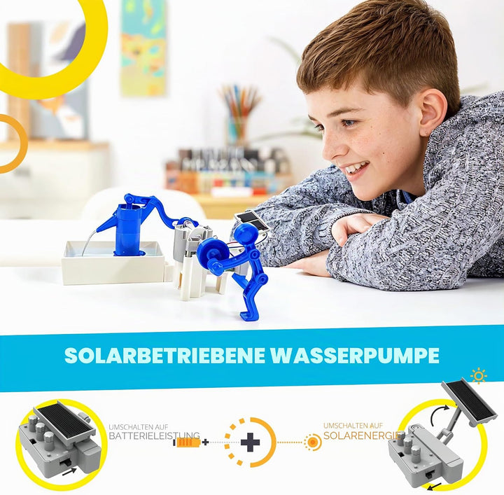 4M 403425 Green Hybrid Solar Power Water Pump Science Kit Green Science Hybrid-Wasserpumpe, solarbet
