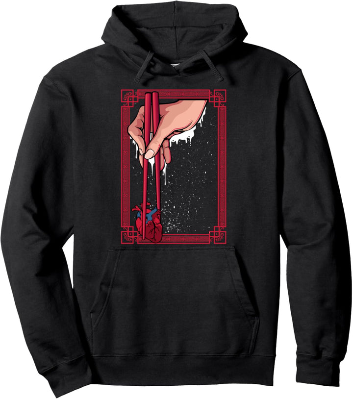 Sushi Chopsticks Stäbchen Herz Gothic Japanischer Stil Anime Pullover Hoodie