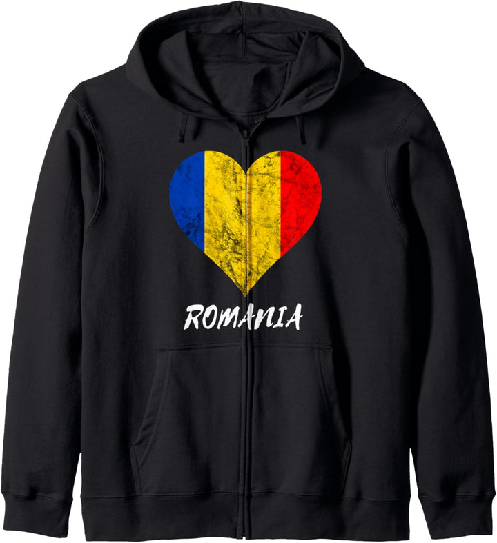 Romania Rumäne Herz Rumänien Liebe Rumänische Flagge Kapuzenjacke