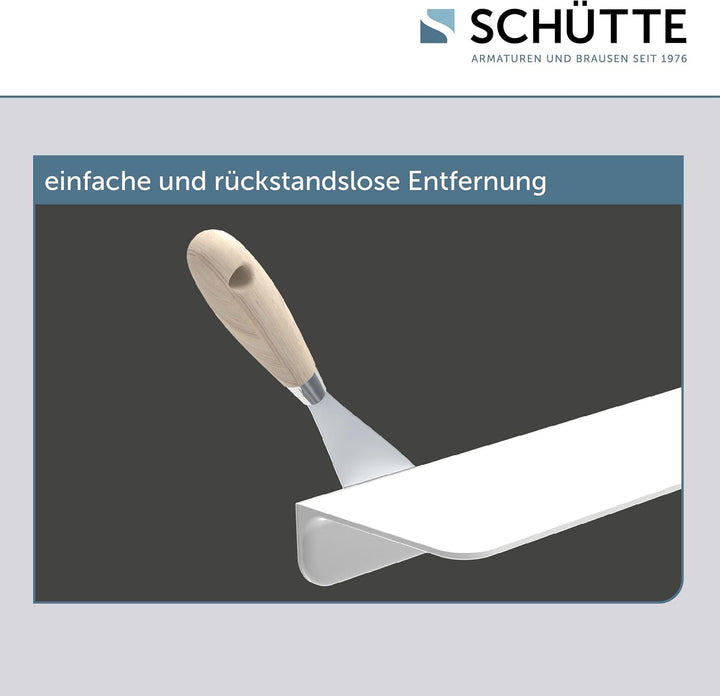 SCHÜTTE 10500 Duschablage selbstklebend Duschregal ohne Bohren Badregal Weiss Badablage zum Kleben W
