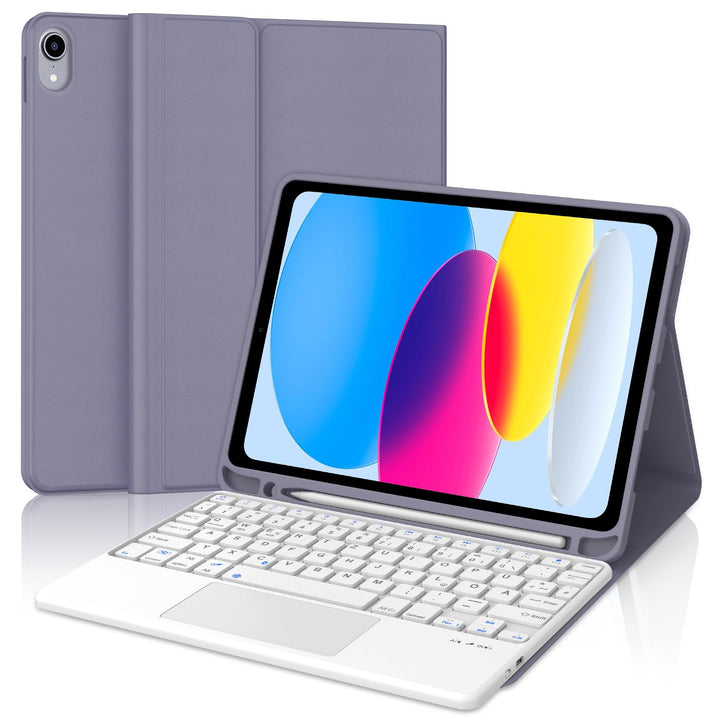 Hülle Tastatur für iPad (A16) 11/10 Generation (2025/2022) 11/10.9 Zoll | Mit Trackpad Magnetisch Ab