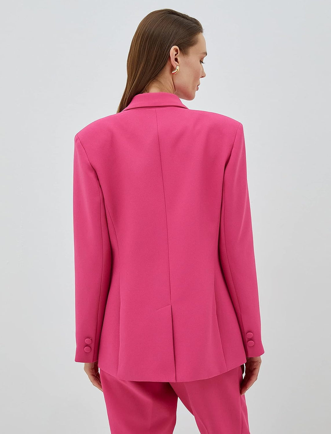 Koton Damen Pocket Detail Wrapped Blazer Jacket 42 Pink (259), 42 Pink (259)