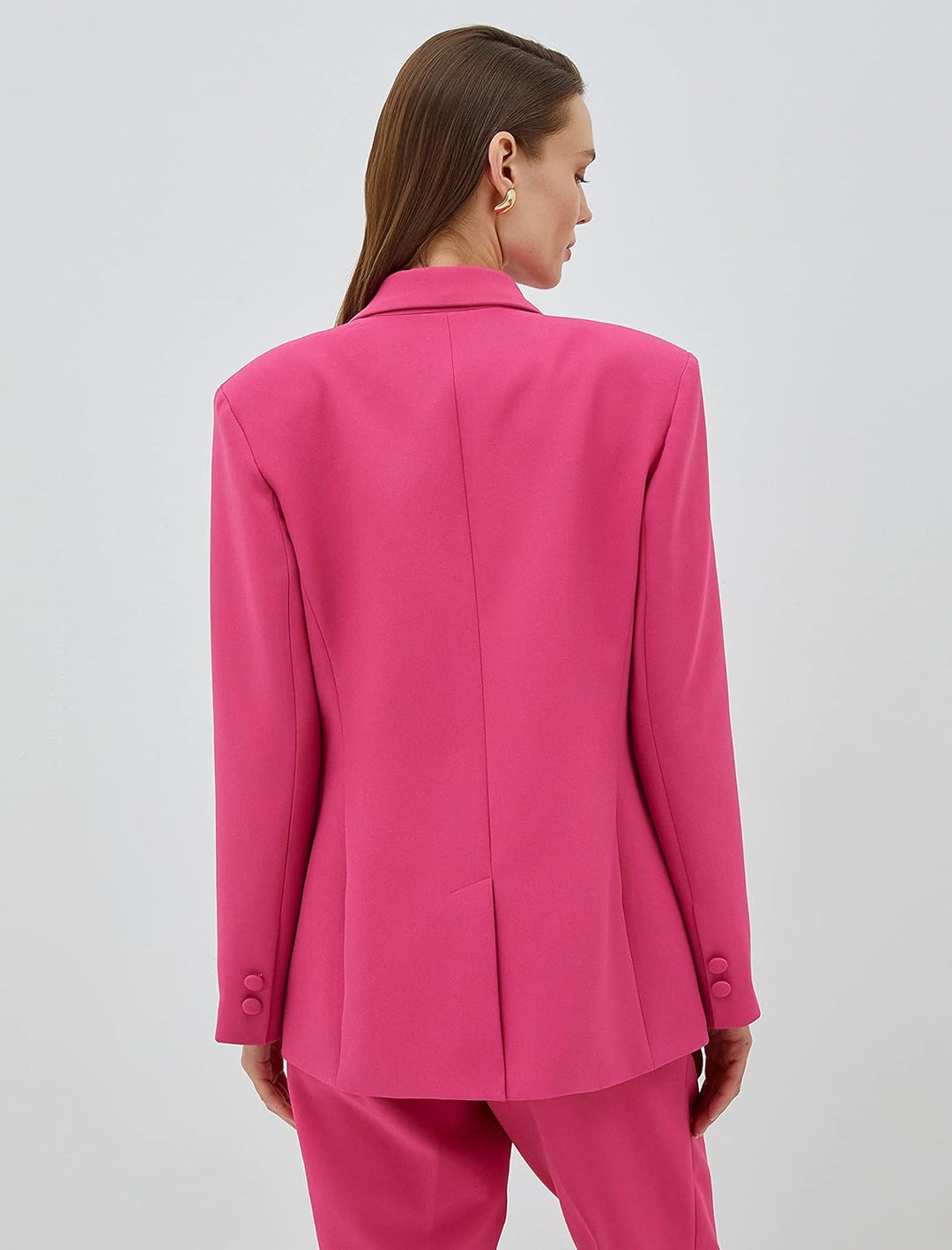 Koton Damen Pocket Detail Wrapped Blazer Jacket, Pink (259)