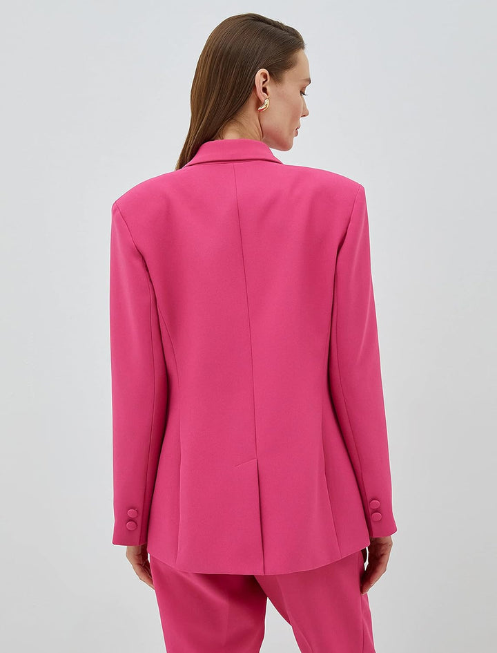 Koton Damen Pocket Detail Wrapped Blazer Jacket, Pink (259)