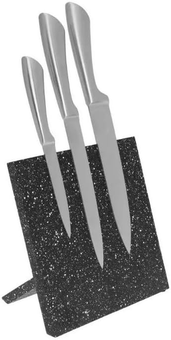 Magnetischer Messerblock| Messermagnetblock aus schwarzem Marmorimitat, Magnetischer Messer Halterun