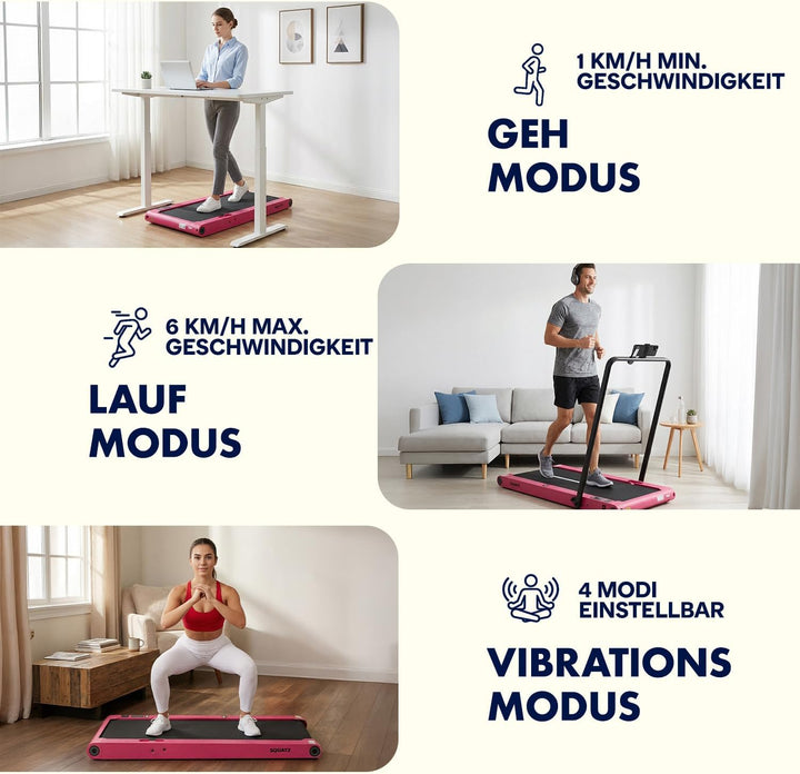 SQUATZ Walking Pad Laufband mit Vibrationsplatte, klappbares Laufband für Zuhause und Home Office, F