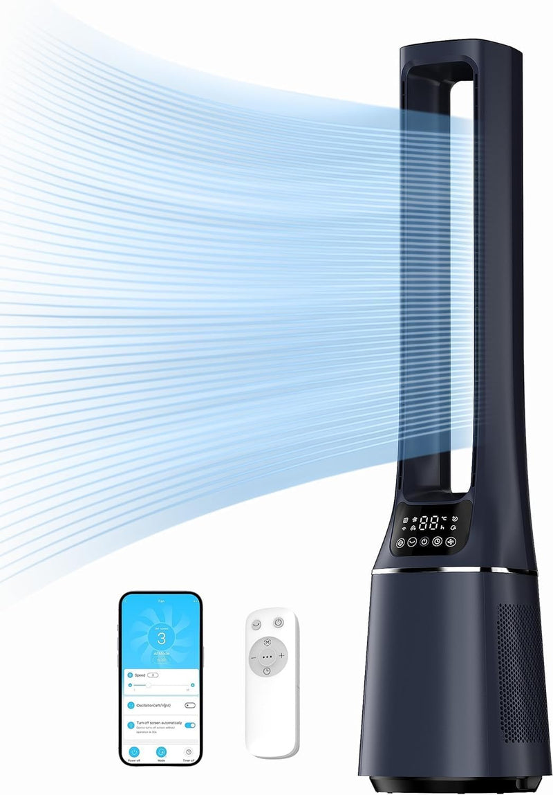 Midea MFP-120i (BL) 2 in 1 Turmventilator Leise 38dB Luftreiniger H13 True HEPA auf 47.6 ㎡ LED Displ